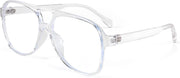 Transparent Frame / 60 Millimeters | B0BFWSHRF4 | FEISEDY 70s Aviator Glasses Frame Blue Light Blocking Glasses Oversized Square Computer Glasses Women Men B2888