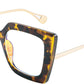 Leopard / 62 Millimeters | B08DFPJW4V | FEISEDY Oversized Square Blue Light Blocking Glasses Eye Strain Glare Pearl Inlay Arm Cat Eye Fashion Eyewear B2639