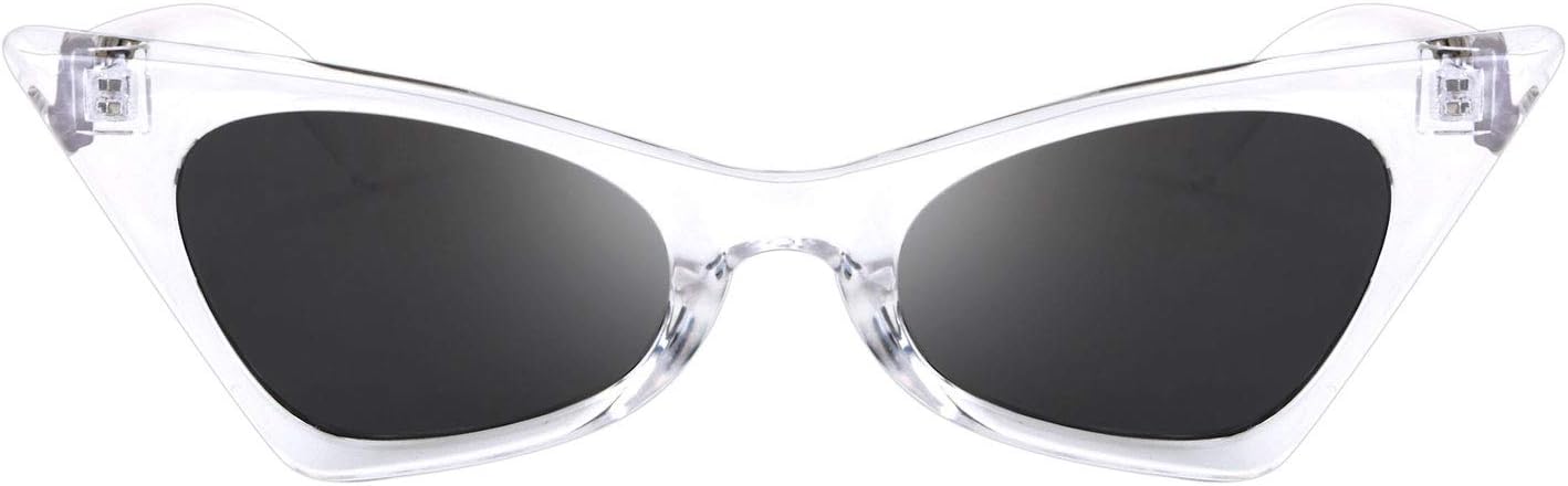 05 Transparent / 47 Millimeters | B08DFCWY4L | FEISEDY Small Cat Eye Sunglasses Vintage Square Shade Women Eyewear B2291