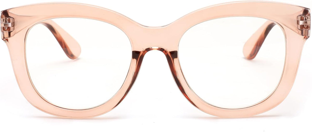 Transparent Tea / 50 Millimeters | B0DSP4KYZ2 | FEISEDY Retro Blue Light Glasses for Women Men, Thick Square Glasses Blue Light Blocking, Anti Glare Digital &Eyestrain B0278