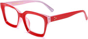 Red Frame With Clear Lenses / 50 Millimeters | B07KVVCNG7 | FEISEDY Glasses Frame Womens, Square Thick Eyeglasses Frame, Classic Eyewear for Men B2461