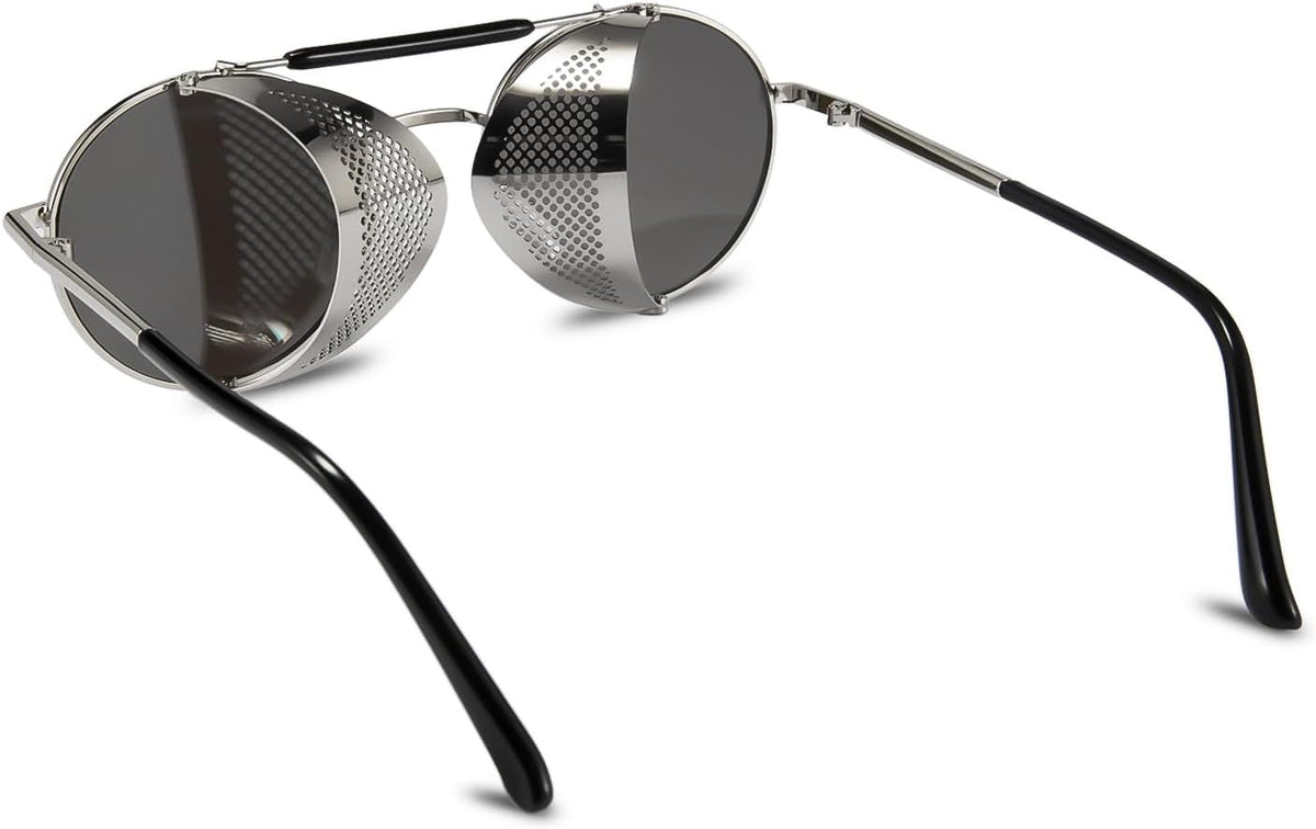 ÉÌƷͼƬ 13 | B09LYD9SW2 | FEISEDY Steam Punk Sunglasses for Men Women Side Shield Round Steampunk Vintage Glasses Shades B2518