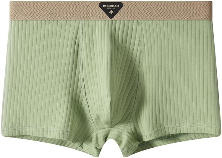 X-Large / Green | B0FV6Y7Y9W | Mens Underwear Cotton Boxer Shorts - Breathable Soft Comfortable Boxers for Men with Striped Texture