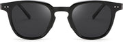 001 Black Frame/Gray Lens / 46 Millimeters | B0CCP76L1W | FEISEDY Classic Polarized Sunglasses Retro Round Sunglasses for Women Men Trendy Shades B0002