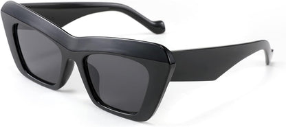 Black / 61 Millimeters | B09TFCLJQ6 | FEISEDY Retro Square Cat Eye Sunglasses Jelly Colored Women Men 90s B2902