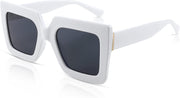 White / 50 Millimeters | B0BZRN3KRD | FEISEDY Oversized Square Sunglasses for Women Fashion Shades Luxury Big Sun Glasses UV400 Protection B2380