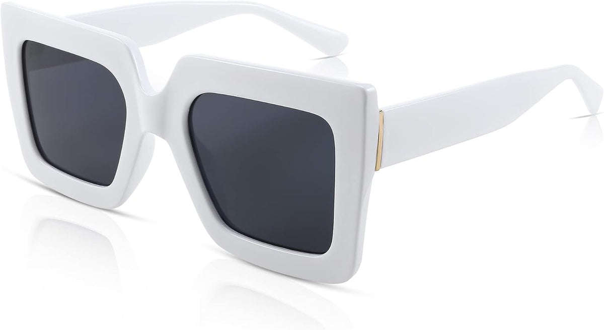 White / 50 Millimeters | B0BZRN3KRD | FEISEDY Oversized Square Sunglasses for Women Fashion Shades Luxury Big Sun Glasses UV400 Protection B2380