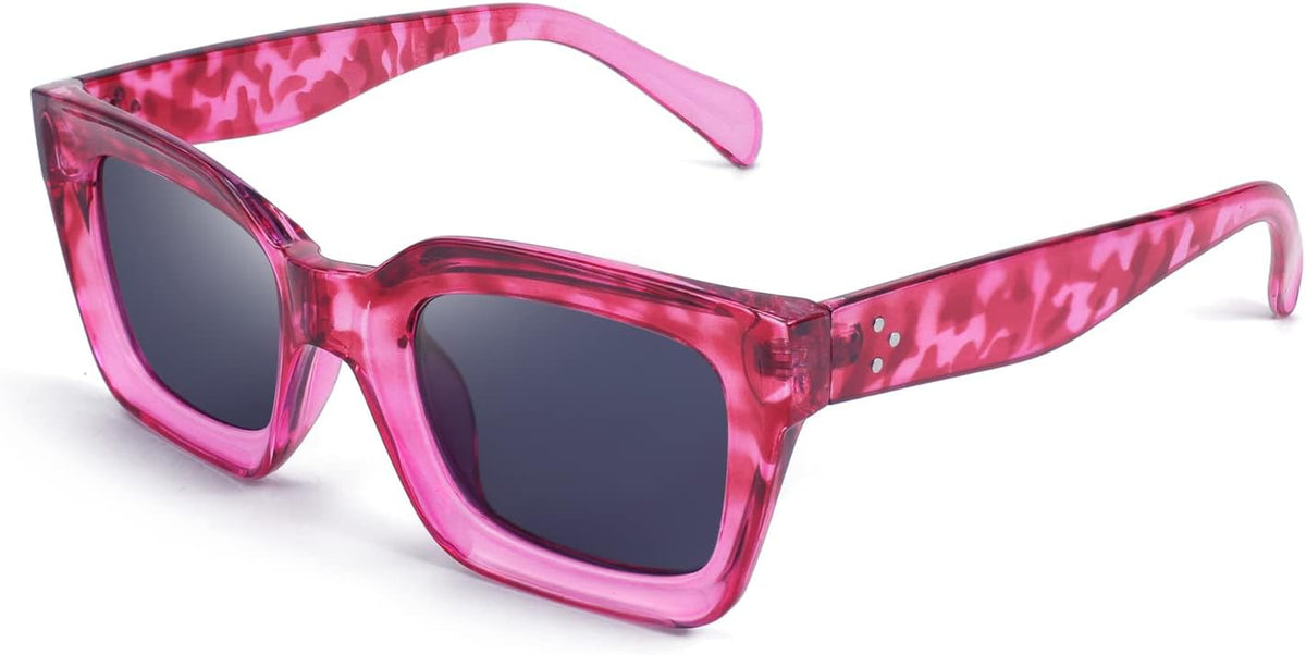 Rose Havana / 50 Millimeters | B09VGXZ6DY | FEISEDY Classic Women Sunglasses Fashion Thick Square Sun Glasses B2471
