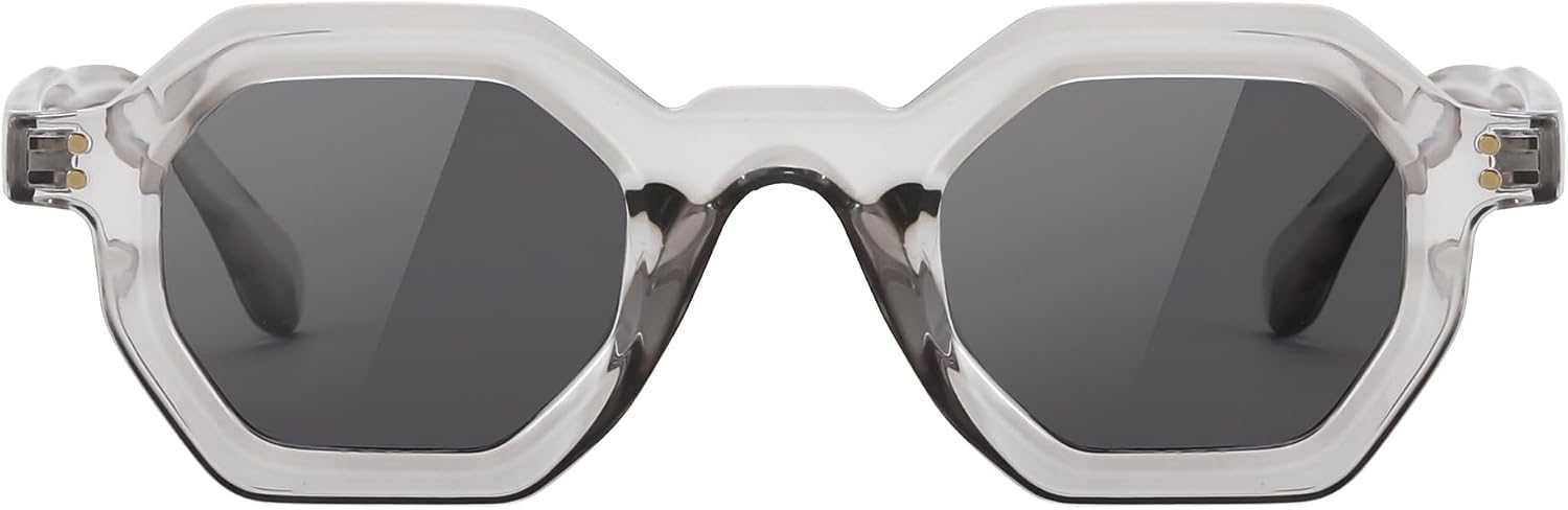 商品图片 34 | B0CSJQ26W8 | FEISEDY Octagon Sunglasses for Women - Thick Frame Fashion Rectangle Sun Glasses - Summer UV400 Protection