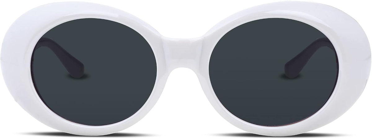 ÉÌƷͼƬ 21 | B074H8KFSZ | FEISEDY Sunglasses White Oval Clout Goggles for Women Men Retro Round Trendy Rimmed Clueless Costume Frame B2253
