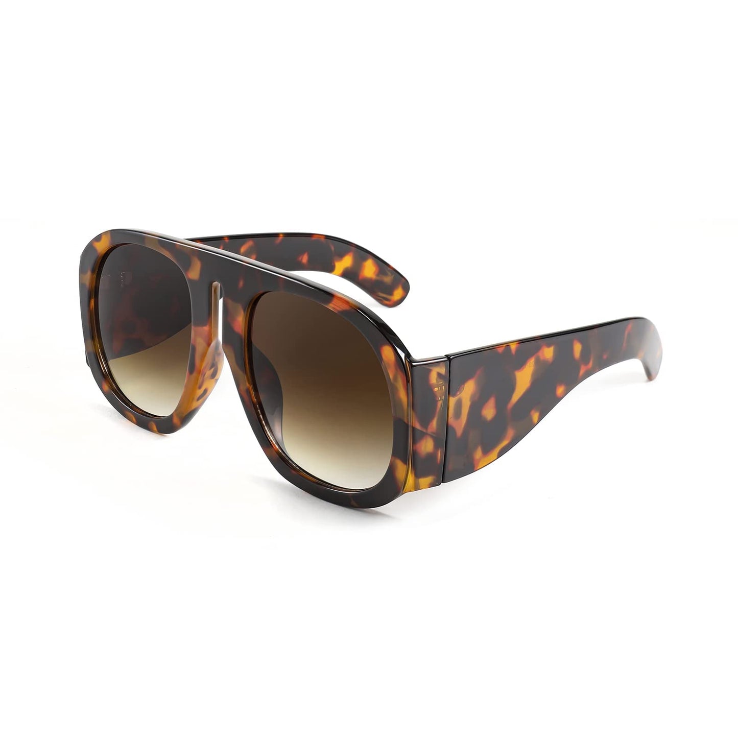 FEISEDY Retro Trendy Avaitor Sunglasses for Women Men Oversized Vintage 70s 80s Sunglasses Flat Top Shield Shades B2745