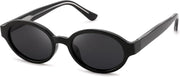 Black & Grey / 52 Millimeters | B0H1WD7Q62 | FEISEDY Retro Oval Y2K Polarized Sunglasses for Women Men B0442