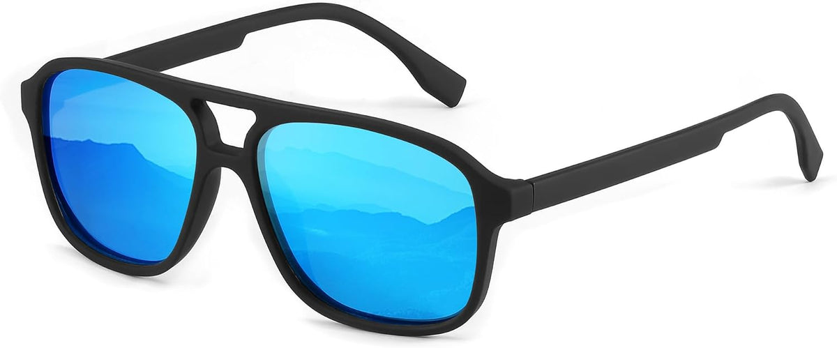 ÉÌƷͼƬ 8 | B0CWTR5T38 | FEISEDY Polarized Aviator Sunglasses for Men Women Lightweight TR Frame Double Bridge Square Pilot Sun Glasses Shades B0120