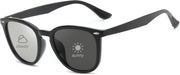003 Black Frame/Discolored Light Grey Lens / 52 Millimeters | B0D8725HBS | FEISEDY Retro Photochromic Classic Polarized Sunglasses for Women Men Trendy Style Vintage Sunnies B1123