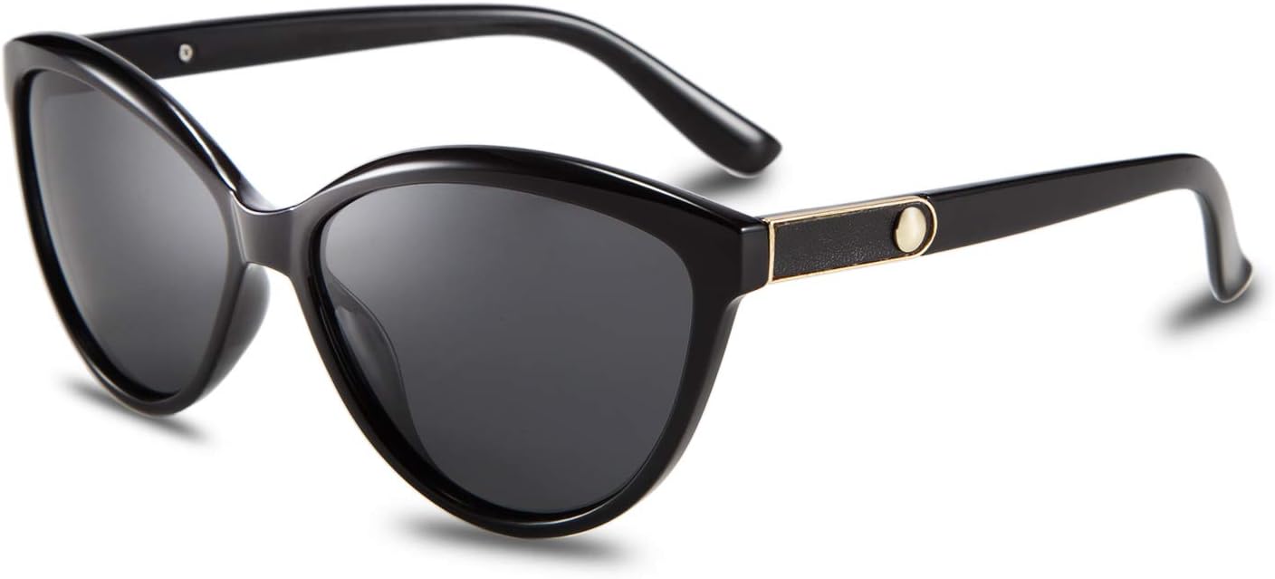 Black/Black / 58 Millimeters | B07VC3QPTF | FEISEDY Classic Cateye Polarized Sunglasses for Women 100% UV Protection B2512