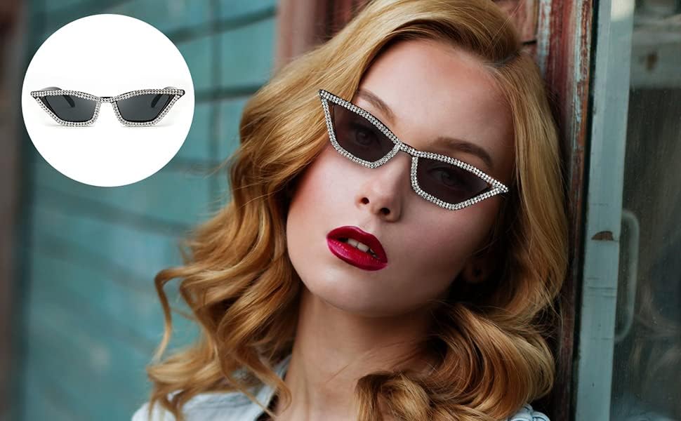 商品图片 115 | B079KYQYT3 | FEISEDY Small Cat Eye Sunglasses Vintage Square Shade Women Eyewear B2291