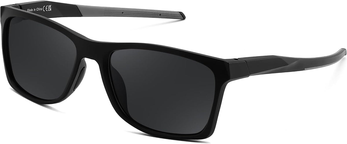 Black Frame & Grey Lens / 58 Millimeters | B0H1W4CQTC | FEISEDY Square Polarized Sunglasses for Men Women Lightweight B0441