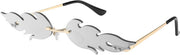 006 Silver Mirror Flame / 70 Millimeters | B09JK9K3K6 | FEISEDY Fire Flame Sunglasses for Women Mirror Rimless Fire Shaped Novelty Sunglasses B2839