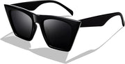 Black / 52 Millimeters | B07N5KRP8H | FEISEDY Vintage Square Cat Eye Sunglasses Women Trendy Cateye Sunglasses B2473