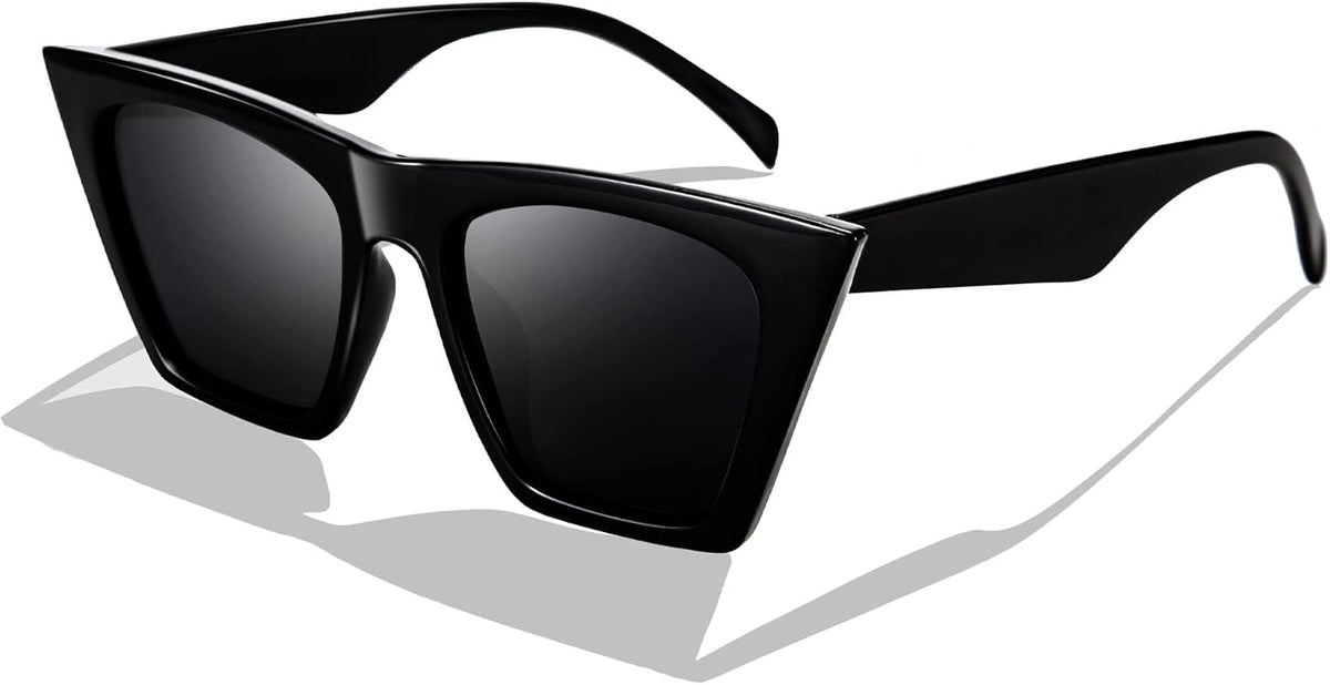 Black / 52 Millimeters | B07N5KRP8H | FEISEDY Vintage Square Cat Eye Sunglasses Women Trendy Cateye Sunglasses B2473