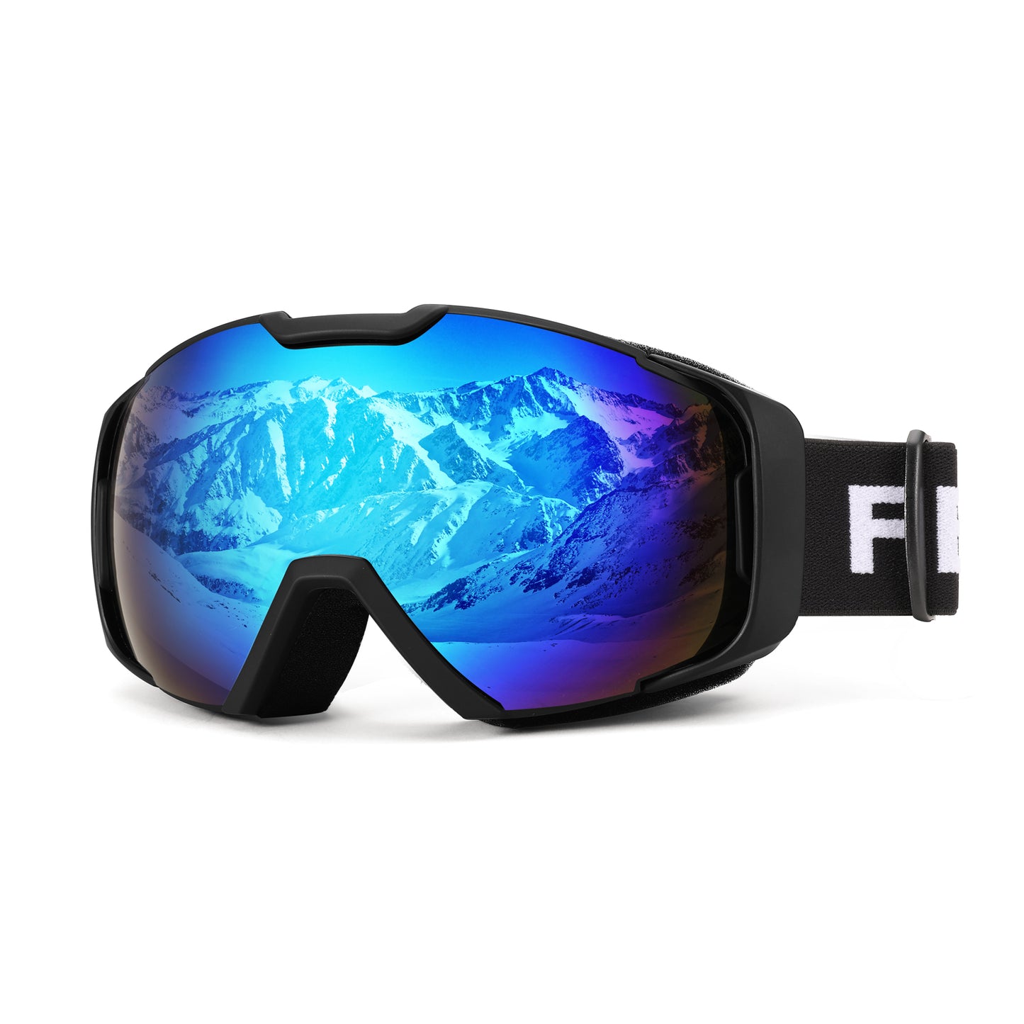 FEISEDY Ski Goggles, OTG Snow Sport Goggles for Adult Youth, Anti-Fog UV400 Protection Bendable Dual-Lenses B2961