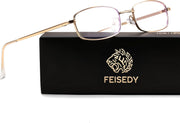 ÉÌƷͼƬ 5 | B0DQ3B3RQP | FEISEDY Vintage Blue Light Glasses for Women Metal Y2K Rectangle Glasses Gold Silver Fake Nerd Eyewear Frame B0271