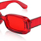 Red / 68 Millimeters | B0B12FR5ZD | FEISEDY Rectangle Sunglasses for Women Men Retro Y2k 90s Thick Frame Chunky Square Sunglasses UV400 Protection B2307