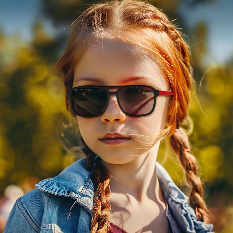ÉÌƷͼƬ 2 | B0D3L4BMZC | FEISEDY Kids Polarized Sunglasses Flexible TPEE Rubber Toddler Aviator Shades with Strap for Boys Girls Age 3-9