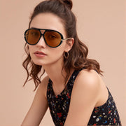 ÉÌƷͼƬ 29 | B0F8N8W8JM | FEISEDY Oversized Aviator Sunglasses With Earring Design for Women Large Big Frame Luxury Designer Shades for Ladies B0296