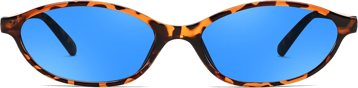 商品图片 63 | B0DMN6519L | FEISEDY Retro Oval Cat Eye Sunglasses for Women 90s Narrow Lightweight Shades Y2k Trendy Sunnies B0257