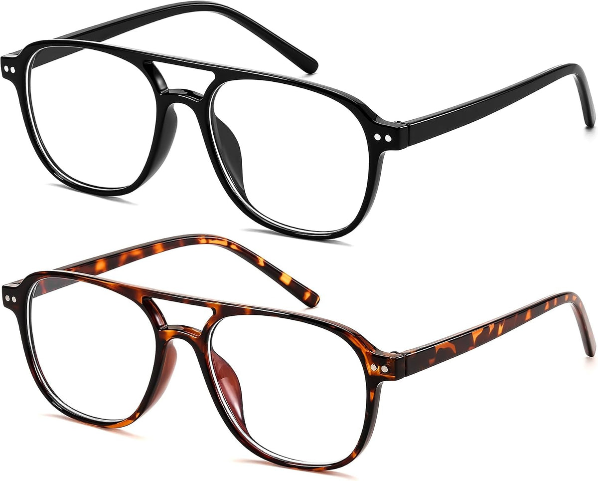 Black+tortoise / 50 Millimeters | B0G5P8G247 | FEISEDY Blue Light Blocking Glasses Women Men Square Computer Lightweight Pilot Glasses Anti Eyestrain & UV Glare B0141