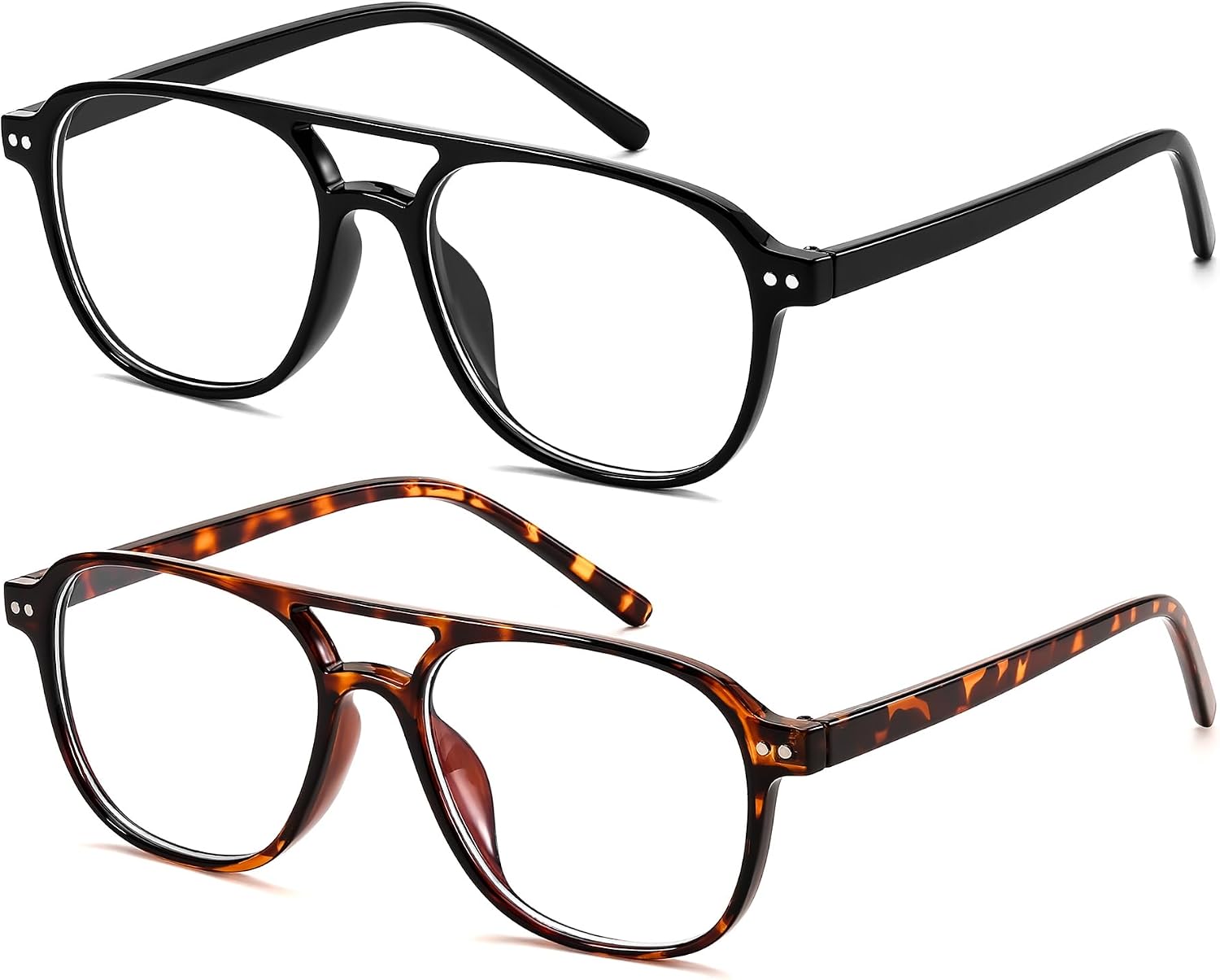 Black+tortoise / 50 Millimeters | B0G5P8G247 | FEISEDY Blue Light Blocking Glasses Women Men Square Computer Lightweight Pilot Glasses Anti Eyestrain & UV Glare B0141