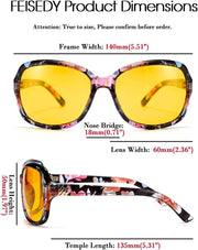 ÉÌƷͼƬ 6 | B081YY5RM3 | FEISEDY Classic Womens Night Glasses Driving Anti Glare Wrap Around Yellow Sunglasses B2548