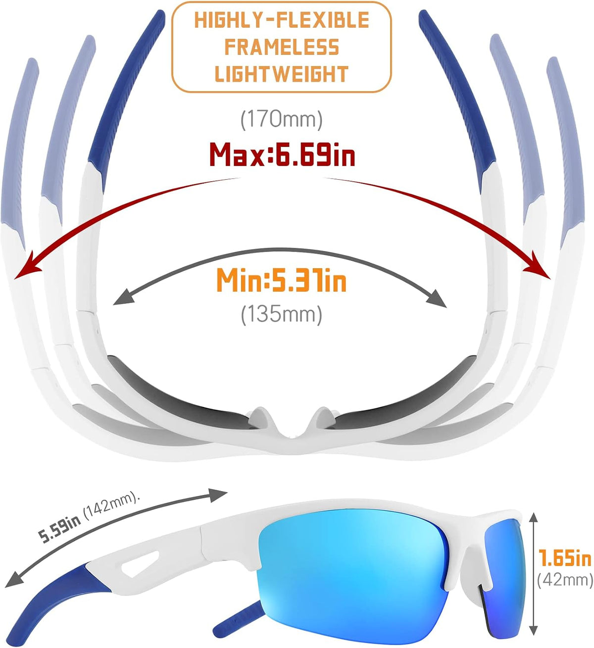ÉÌƷͼƬ 3 | B09QHKM8H2 | FEISEDY Polarized Sports Sunglasses Driving Cycling Shades For Men Women Baseball Running UV Protection Sunglasses B2878