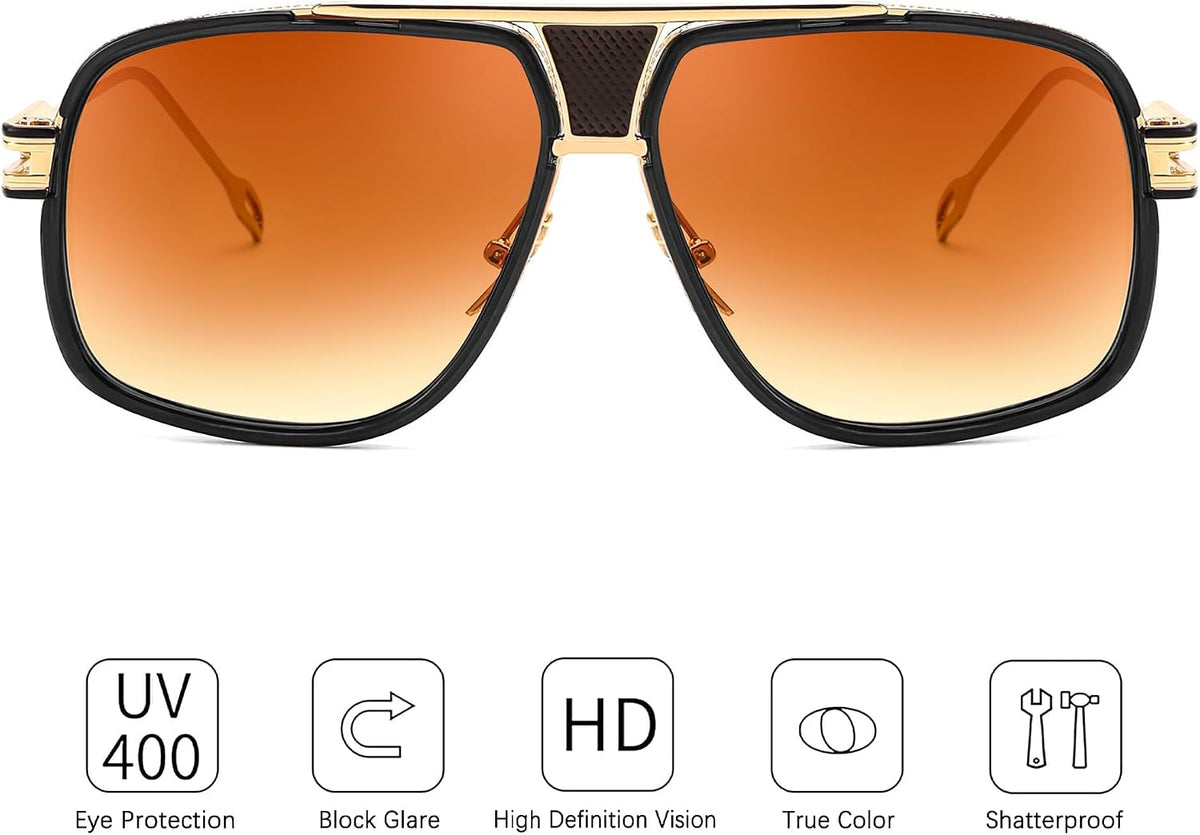 ÉÌƷͼƬ 4 | B0FLQ31HK3 | FEISEDY Sunglasses Mens Oversized Retro Metal Steampunk Shades Sunnies Fishing Driving B0272