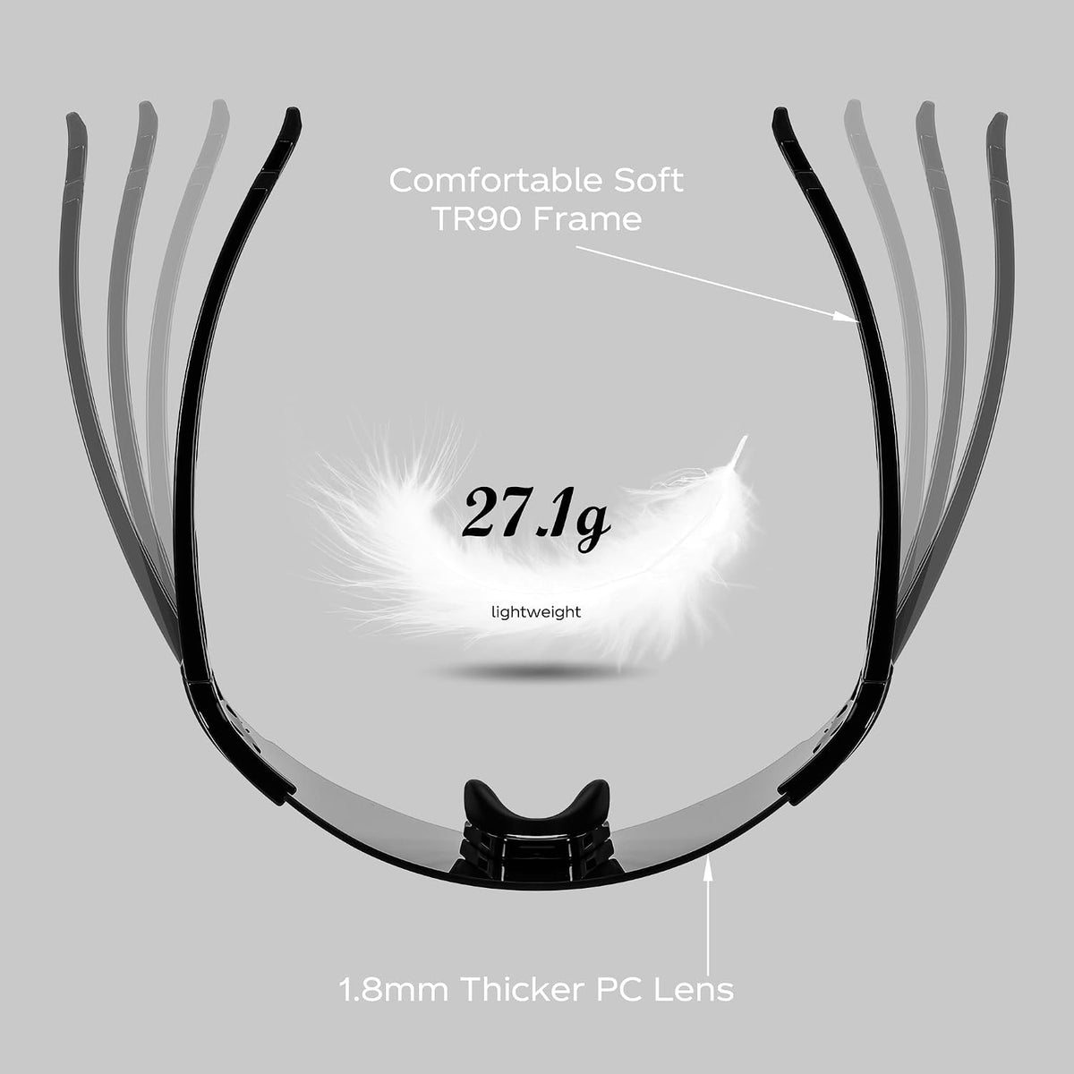 ÉÌƷͼƬ 41 | B0CYZM95KC | FEISEDY Rimless Sports Sunglasses for Men Women Tr90 Frame for Cycling Fishing Running B0116