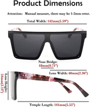 ÉÌƷͼƬ 21 | B09H6XXSDN | FEISEDY Oversized Sunglasses Mens Womens Flat Top Square Trendy Visor Shades UV400 B2470