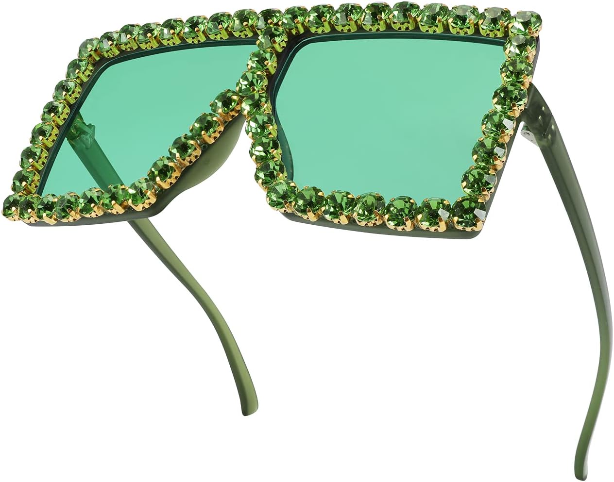 商品图片 16 | B096YZPRF2 | FEISEDY Oversized Sparkling Crystal Sunglasses Disco Diamond Flat Top Fashion Square Large Shades B2782
