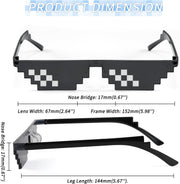 ÉÌƷͼƬ 4 | B09SCSCKL3 | FEISEDY 2PACK Thug Life Sunglasses Funny Pixelated Mosaic Gamer Glasses Party Disco Cool B2876-F2