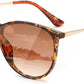 Leopard - Gradual Tea / 58 Millimeters | B0DGCH5VJP | FEISEDY Sunglasses for Women Men Retro Round Cateye Designer Cute Mirrored UV Protection Lens B0210