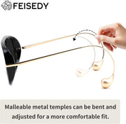 ÉÌƷͼƬ 5 | B0F8N8W8JM | FEISEDY Oversized Aviator Sunglasses With Earring Design for Women Large Big Frame Luxury Designer Shades for Ladies B0296