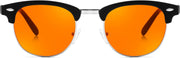 Semi-rimless-matte Black / Amber | B0F32D3541 | FEISEDY Orange Blue Light Blocking Glasses for Woman Men Amber Lenses Computer Gaming Glasses for Better Sleep