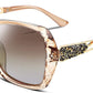 3 Champagne / 56 Millimeters | B079GSTW1D | FEISEDY Polarized Women Square Sunglasses Sparkling Composite Shiny Frame B2289