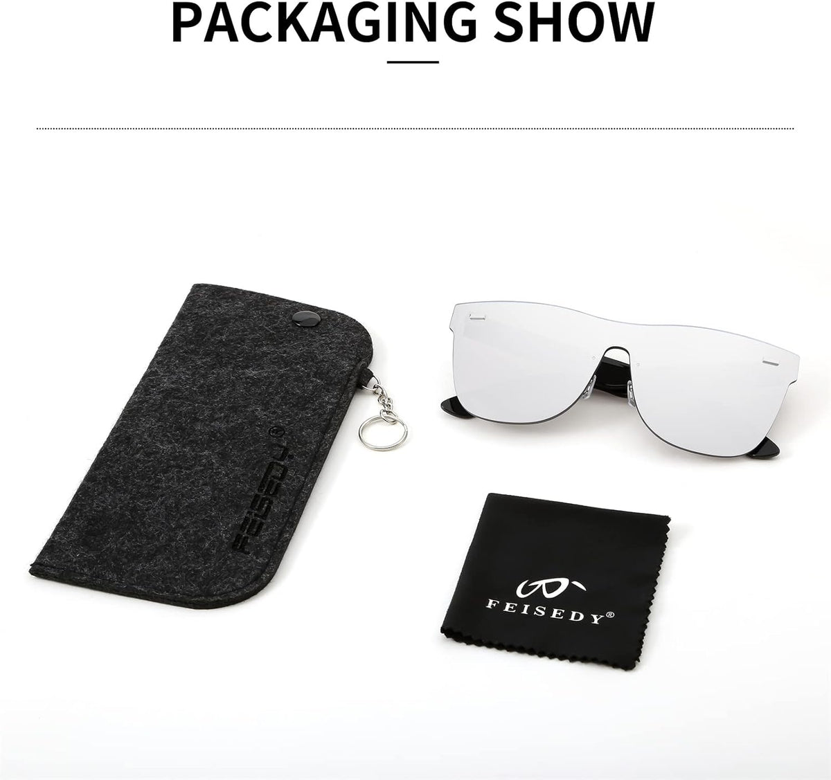 ÉÌƷͼƬ 38 | B08DY1CW9T | FEISEDY Mirrored Rimless Sunglasses One Piece Lens Reflective Sunglasses for Women Men B2647