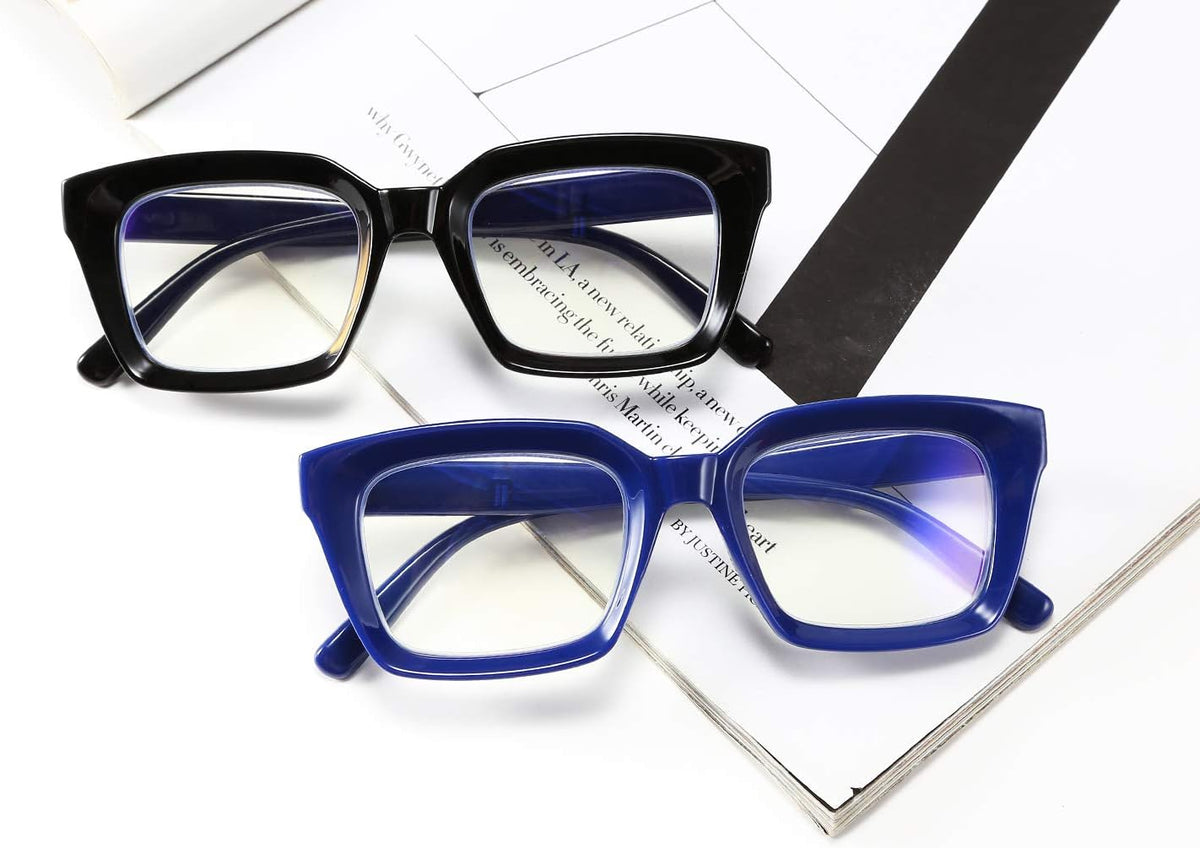 ÉÌƷͼƬ 6 | B07TCM52QY | FEISEDY Retro Square Blue Light Blocking Reading Glasses B2479