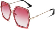ÉÌƷͼƬ 37 | B08C7TTTDN | FEISEDY Women Large Hexagon Inspired Sunglasses Fashion Irregular Design Style Geometric B2503