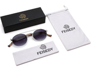 ÉÌƷͼƬ 29 | B0DRYKH1MV | FEISEDY Classic Trendy Oval Sunglasses Women Men Cute Small Shade Metal Frame Sunnies B0264