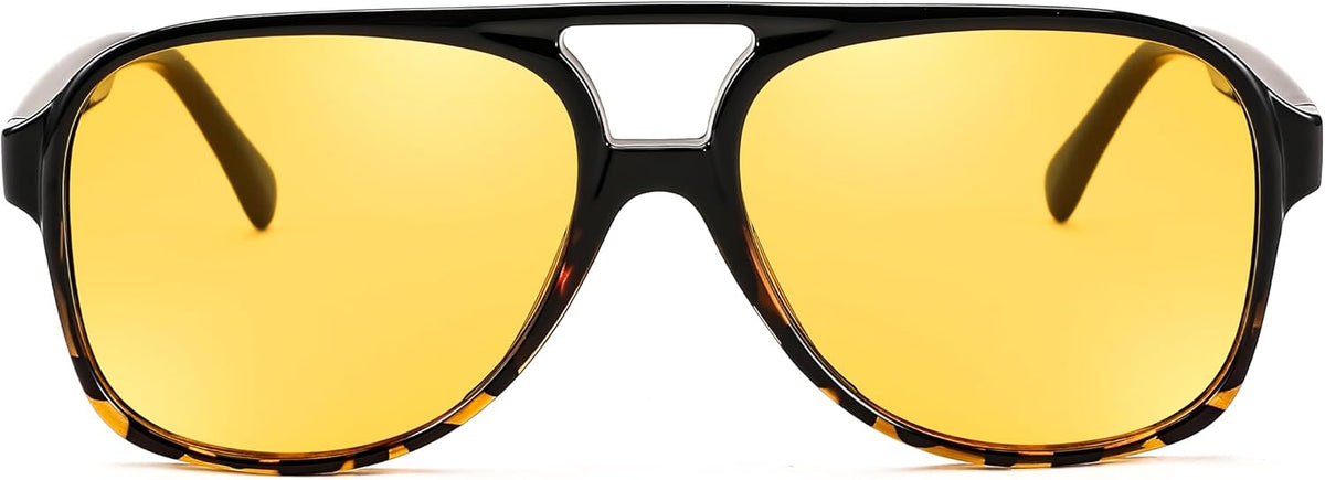 ÉÌƷͼƬ 123 | B0CB543WBD | FEISEDY Vintage Retro 70s Plastic Aviator Sunglasses Women Men Classic Large Squared Frame B2751