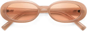 306 Jelly Tea Frame & Light Tea Lens / 47 Millimeters | B0DGLK1SWK | FEISEDY Retro Oval Sunglasses for Women 90s Narrow Round Lightweight Shades Y2k Trendy Sunnies B1171