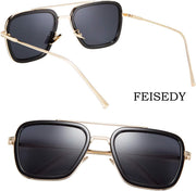 ÉÌƷͼƬ 2 | B07VFM34S4 | FEISEDY Retro Aviator 70s Pilot Sunglasses Men Trendy Women Square Sun Glasses Driving Outdoors B2510